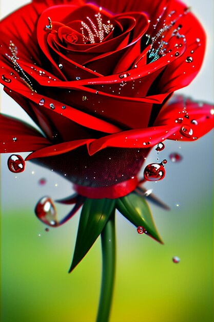 Photo red rose hd wallpaper background illustration cartoon animation design material