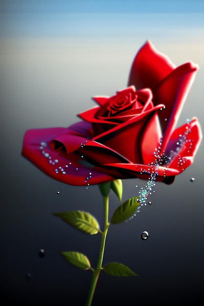 Red rose HD wallpaper background illustration cartoon animation design material