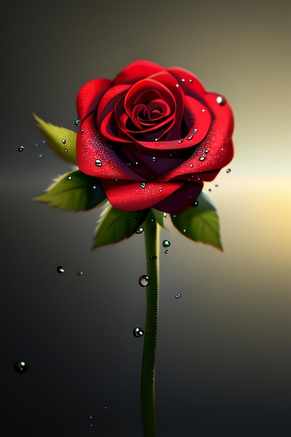 Red rose HD wallpaper background illustration cartoon animation design material