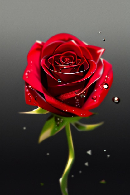 Red rose HD wallpaper background illustration cartoon animation design material