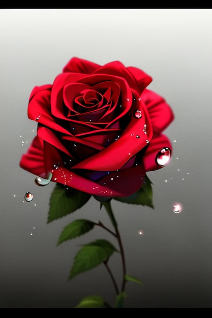 Red rose HD wallpaper background illustration cartoon animation design material