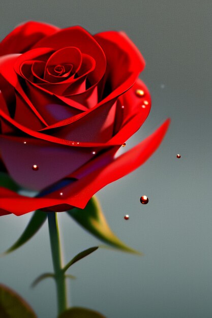 Red rose HD wallpaper background illustration cartoon animation design material