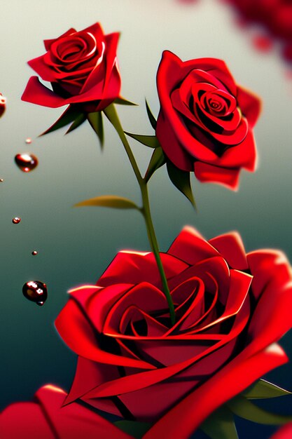 Red rose hd wallpaper background illustration cartoon animation design material