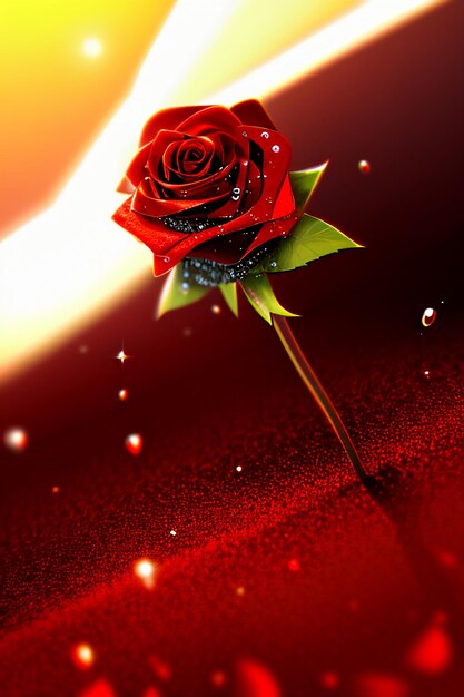 Red rose hd wallpaper background illustration cartoon animation design material