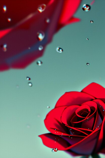 Red rose HD wallpaper background illustration cartoon animation design material