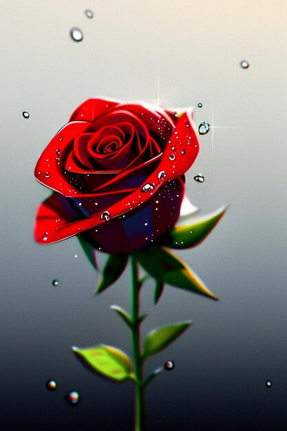 Red rose HD wallpaper background illustration cartoon animation design material