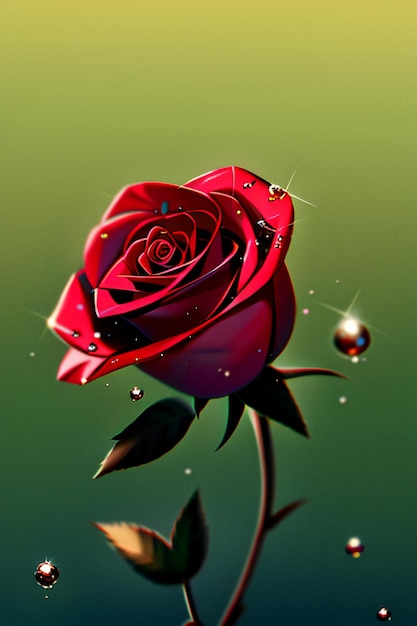 Red rose HD wallpaper background illustration cartoon animation design material