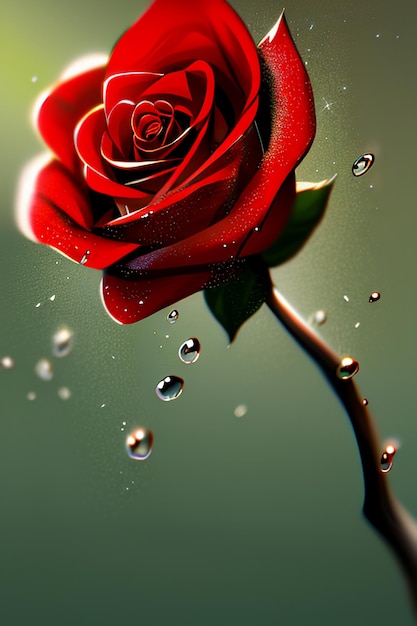 Red rose HD wallpaper background illustration cartoon animation design material