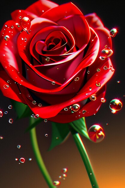 Red rose hd wallpaper background illustration cartoon animation design material