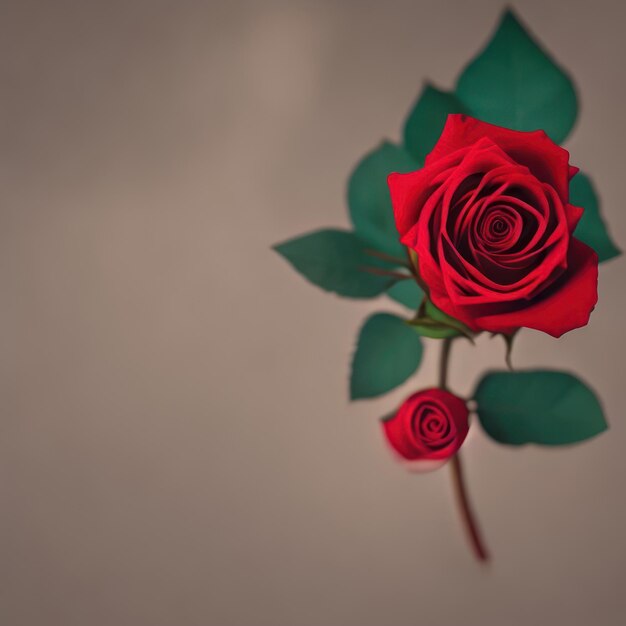 A red rose is in the corner of a photo.