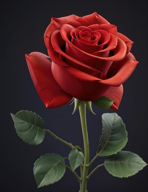 Red rose isolated on black background