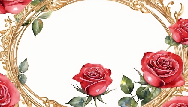 Red Rose Love Frame floral Background