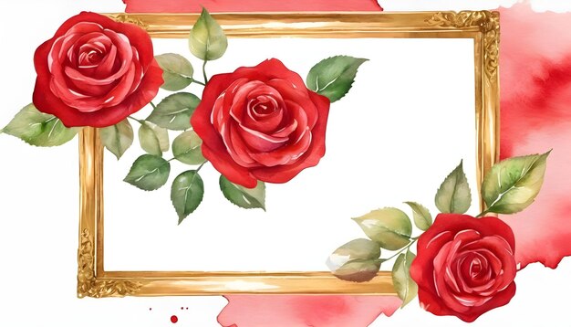 Red Rose Love Frame floral Background