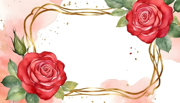 Red Rose Love Frame floral Background