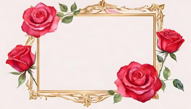 Red Rose Love Frame floral Background