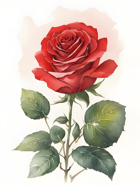 Red rose painted