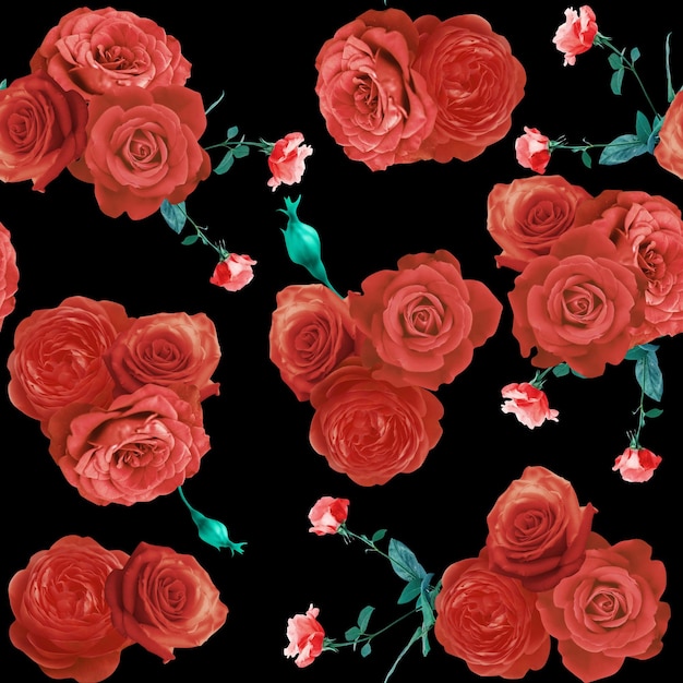 赤いバラのパターン