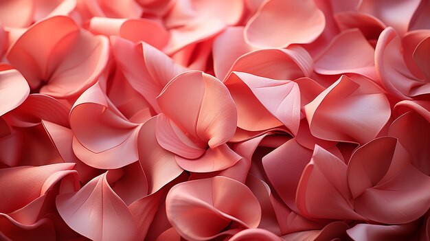 Red rose petals will fall on abstract floral background