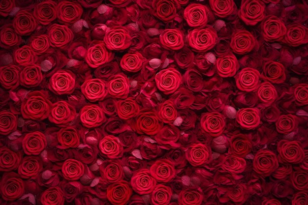 Red Rose Shaped Cotton Wool Background Generative AI