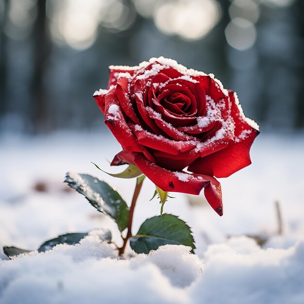 Red Rose in the snow