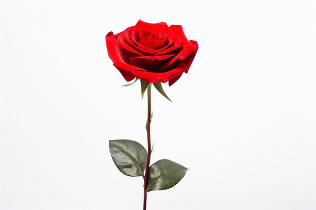 Photo red rose white background isolated