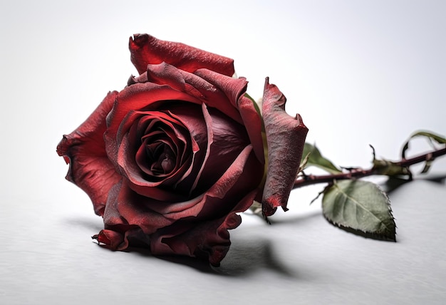 a red rose on a white background