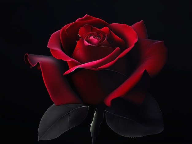 a red rose with a black background and a black background