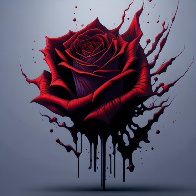 A red rose with a black background and a red rose with the word love on it.