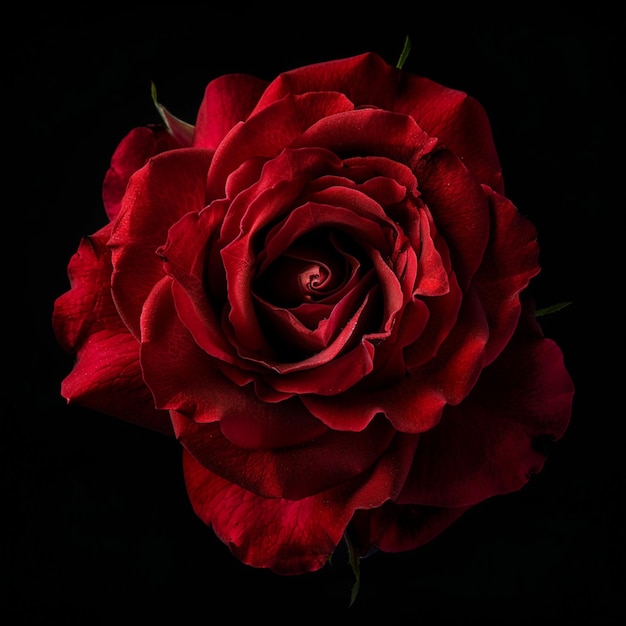 Foto una rosa rossa con un punto d'oro in cima