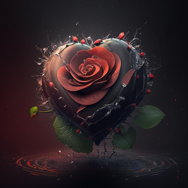 Red rose with love and valentine concept