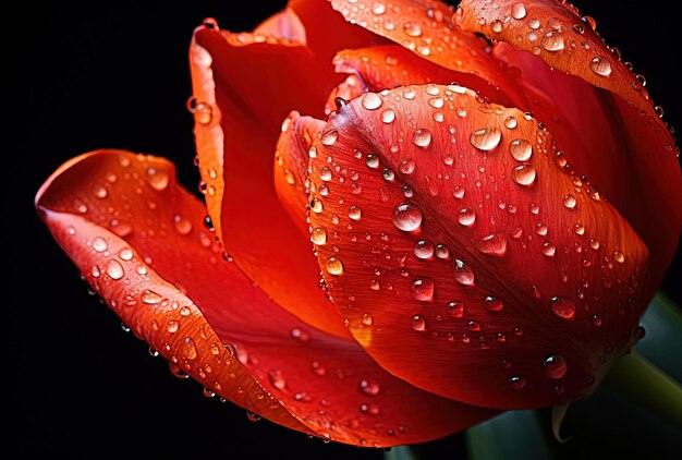 a red rose with water drops on it