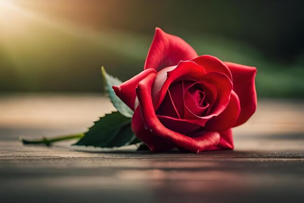 Premium Photo | A red rose with the word 