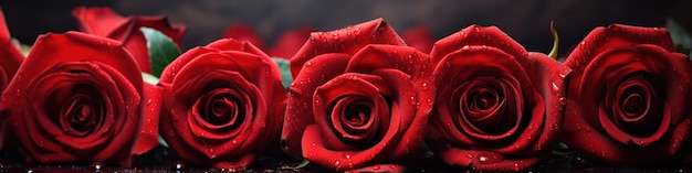 Photo red roses as a background or banner