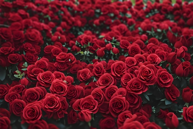 Red roses background ai generative