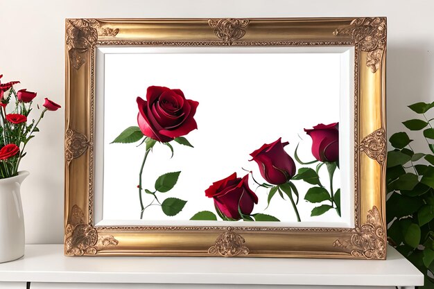 Red roses beautiful valentine gift card