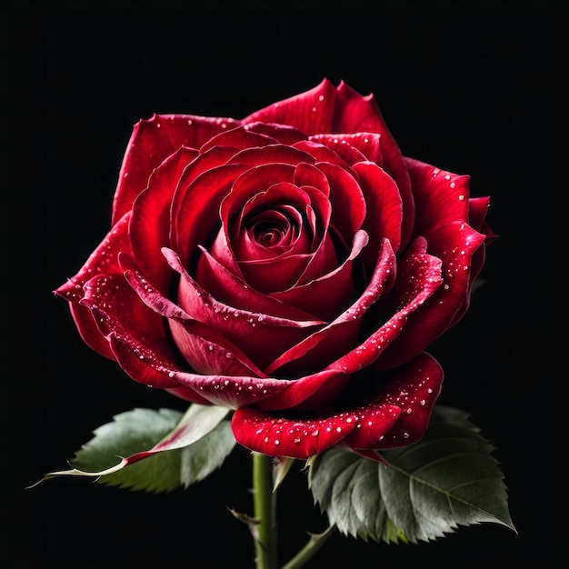 Red Roses on a black background