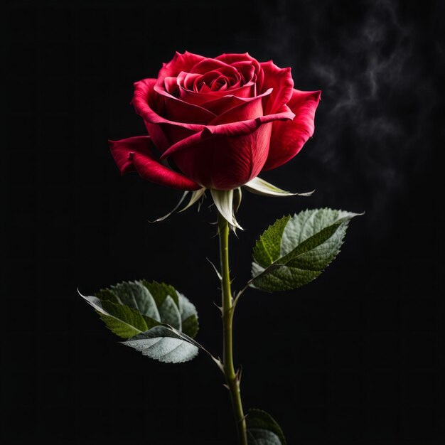 Foto rose rosse su uno sfondo nero