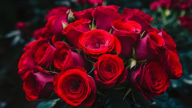 Red roses flowers