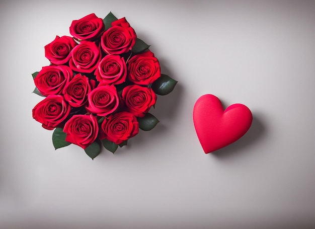 red roses and heart