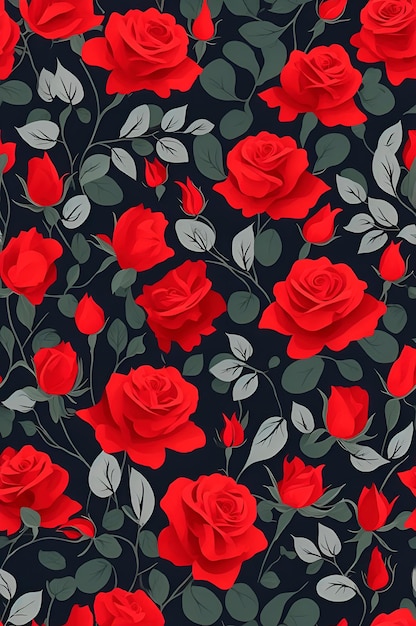 red roses pattern abstract flat organic organic patterns