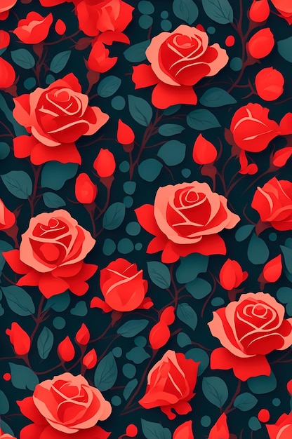 red roses pattern abstract flat organic organic patterns