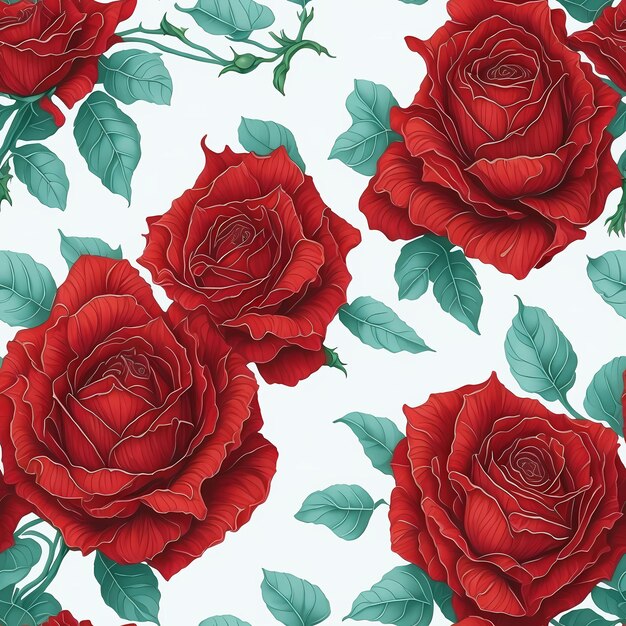 Red roses pattern