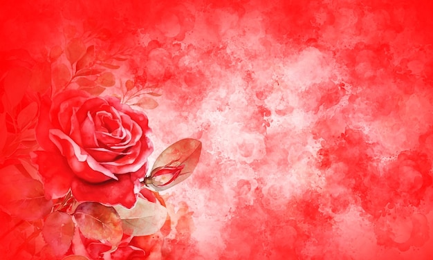 Red roses on a red background