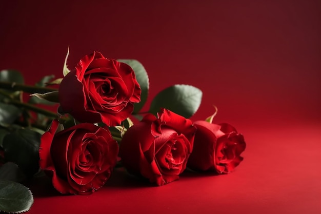 Red roses on a red background