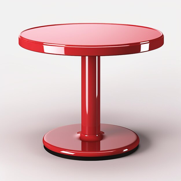 Photo a red round table with a red base and a round base