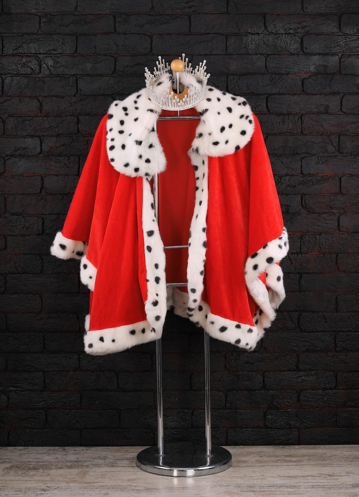 Photo red royal robe on black background