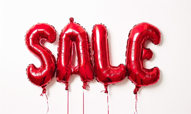 Photo red sale helium foil balloon banner shopping promotion and discount