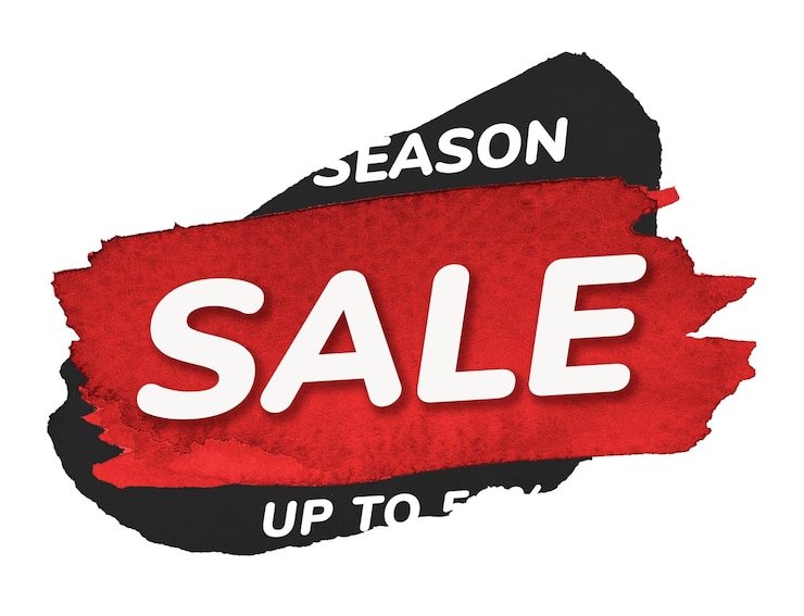 Photo red sale png badge sticker abstract brush stroke shopping transparent clipart
