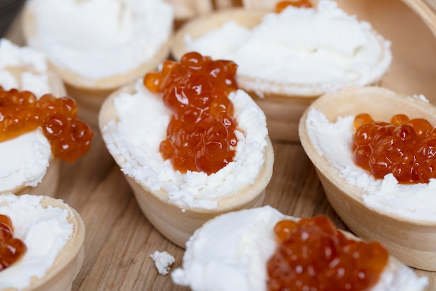 Red salmon caviar during cooking