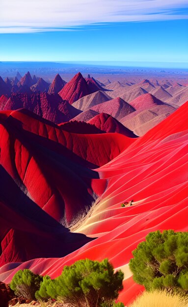 南アフリカの赤い砂の丘